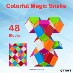 iYi Colorful Magic Snake Cube Twist Puzzle Toy – 3D Bending and Twisting Modeling Puzzle, 48 Wedges, Develops Imagination & Dexterity for Kids 3+, Fun Shape Creation (Ball, Dog, Snake, Duck, Stair)