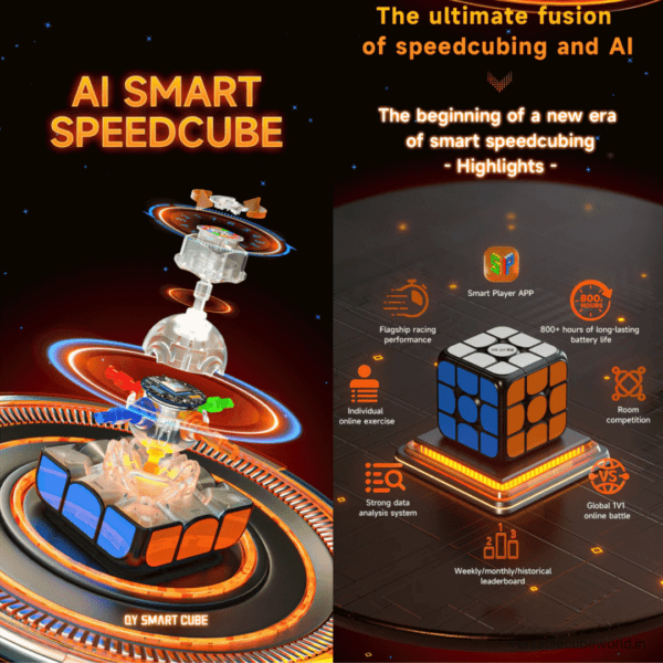 QiYi Smart Cube 3x3 Bluetooth Puzzle - AI-Enhanced Speedcubing, Real-Time Feedback, 48 Magnets, Long-Lasting Battery, Perfect for Beginners & Advanced Solvers